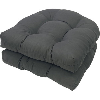 Подушка для крісла для приміщень, 48,3 x 48,3 см, Patio Cushion світлостійка подушка сидіння для меблів для патіо, 2 шт. и потовщена подушка для крісла для патіо на відкритому повітрі (темно-сірий