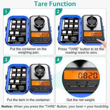 50g/0.001g Precision Pocket Scale Jewelry Scale, LCD Mini Scale Portable, Tare Function, 10g x 2 pcs Calibration Weights - Blue, 50g/0.001g Precision Pocket Scale Jewelry Scale, LCD Mini Scale Portable, Tare Function, 10g x 2 pcs Calibration Weights - Blu