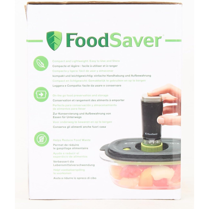 Акумуляторний ручний вакуумний пакувальник FoodSaver для запаювання харчових продуктів із зарядною станцією Міні вакуумний пакувальник з 1 контейнером для консервування та маринування та 5 вакуумними упаковувачами для зберігання свіжості VS1199 шт. Станда