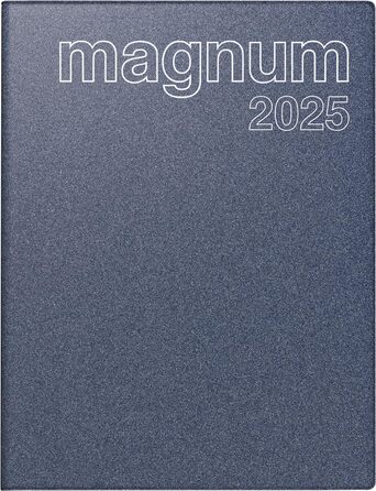 Книжковий календар rido/id модель magnum (2025), 2 сторінки 1 тиждень, 183 240 мм, 144 сторінки, пластикова обкладинка Відображення, синій