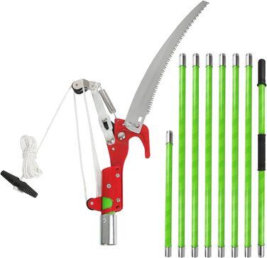 Пила для обрізки Телескопічна з секатором, Тяга троса, Садова пила, Пила для дерев, регульована довжина, Телескопічна пила з сумкою для перенесення, Секатори Ручні пилки Стрижні Секатор для обрізки та садівництва (8М)