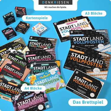 DENKRIESEN - Stadt Land VOLLPFOSTEN Das Kartenspiel - Classic Edition Intelligenz ist relativ - Sonderedition Familienspiel fr Spieleabend Geschenkidee Classic Sonderedition, DENKRIESEN - Stadt Land VOLLPFOSTEN Das Kartenspiel - Classic Edition Intelligen