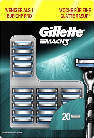 Леза для бритви Gillette Mach3 чоловічі, 20 шт.