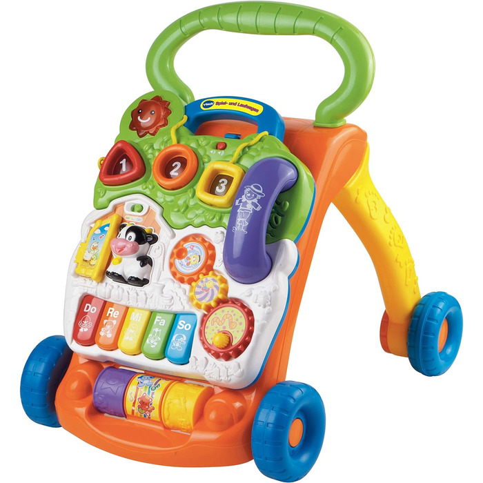 Ігровий стіл Vtech Baby Adventure 12-36 місяців і дитячий візок для ігор і прогулянок ходунки для немовлят з регульованою швидкістю, музикою та знімною ігровою дошкою Для дітей від 12 до 36 місяців Пакувальний набір EasyMail з автошколою