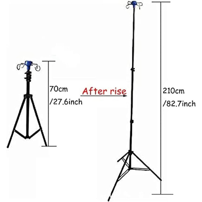 Інфузійний стовп, регульований по висоті інфузійний стовп Регульований по висоті інфузійний стовп Висувна портативна підставка для внутрішньовенного введення з 4 гачками для догляду за людьми похилого віку вдома, в лікарні та лікарні