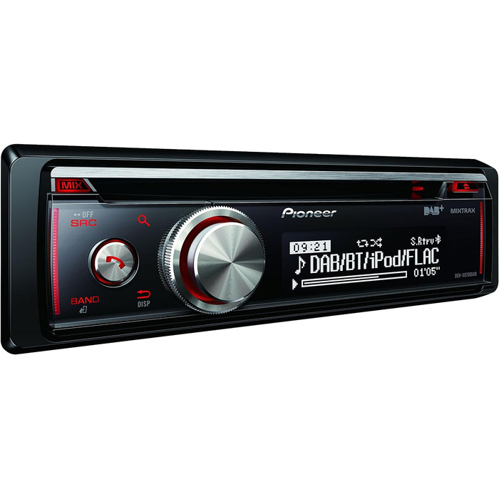 Автомобільна стереосистема 1DIN, CD-тюнер з FM і DAB, Bluetooth, MP3, USB і AUX вхід, RGB-підсвічування, комплект гучного зв'язку Bluetooth, додаток Smart Sync, 5-смуговий еквалайзер одинарний, 8700DAB