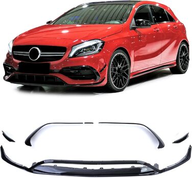 Передній спойлер Lip Bumper Look Чорний блиск для Mercedes A Class W176