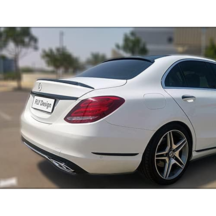 Задній спойлер підходить для Mercedes C-Class W205 Limo, заднє крило, губа спойлера для тюнінгу автомобіля, пофарбована в перегінний куб OEM, ABS пластик, Obsidian Black 197, 70162