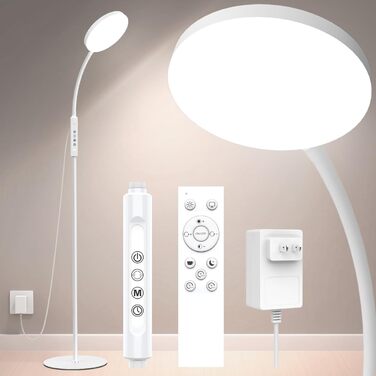 Торшер Mojimdo 20000 Lux Daylight Lamp - гнучка світлодіодна лампа для світлотерапії з регулюванням яскравості з 5 кольорами, 10 рівнями яскравості та таймером - ідеально підходить для спальні, вітальні та офісу - білий