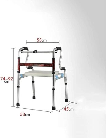 Складний алюмінієвий допоміжний засіб для ходьби з сидінням для людей похилого віку з подвійним режимом ходьби