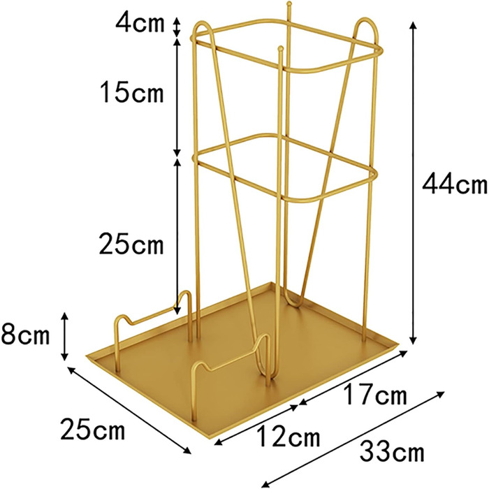 Підставка для парасольок AISIVET Creative, неправильна геометрична кована підставка для парасольки для входу в будинок, може вмістити довгі і короткі парасольки Gold