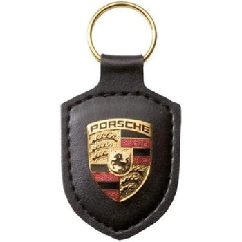 ОРИГІНАЛЬНИЙ брелок Porsche ЧОРНИЙ Шкіра з гербом WAP0500900E