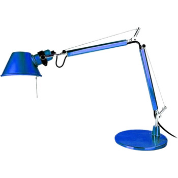 Настільна лампа Tolomeo Tavolo Micro. Високоякісна настільна лампа з лакованого алюмінію з основою столу ø17см. Зроблено в Італії, L 45 H 37 - макс. 73 см (Синій)