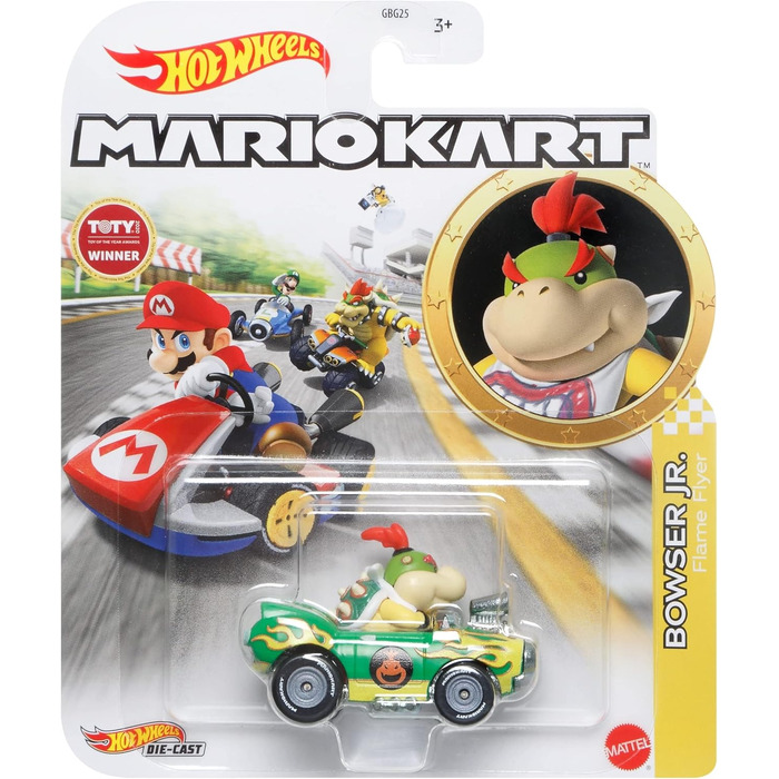 Модель Hot Wheels DieCast KART від BOWSER JR. FLAME FLYER версія Super Mario Kart, масштаб 164-5 см