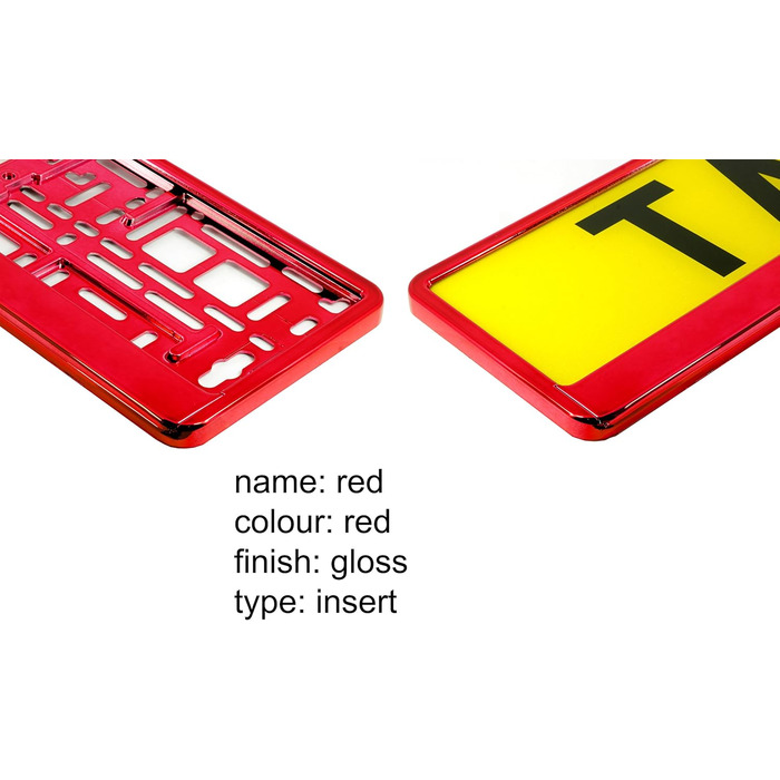 Тримач номерних знаків для номерних знаків, червоний, 2 місця, 2 шт.