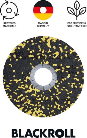 Оригінальний фасційний ролик (30 х 15 см), фітнес-ролик для самомасажу спини і ніг, ефективний масажний ролик для функціонального тренінгу, середньої жорсткості, Зроблено в Німеччині (3-й Чорний/Жовтий)
