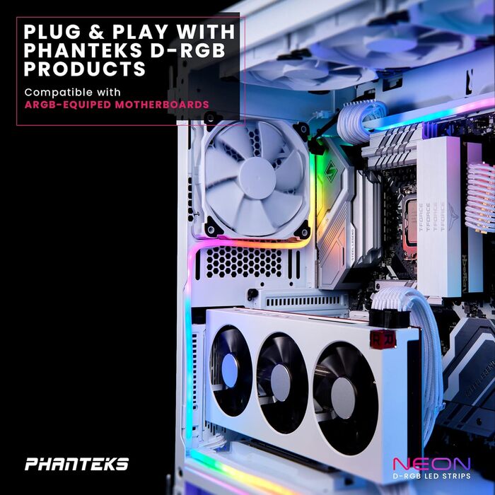 Світлодіодна стрічка PHANTEKS Neon D-RGB, комбінований комплект, 40 см (2 шт. и) - біла