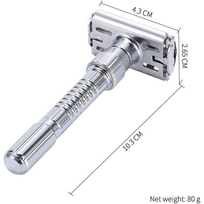 Ручна бритва Ashey Safety Razor, регульована класична безпечна бритва Sharp Wet Shaver з 2-сторонньою головкою леза для чоловіків Безпечна бритва