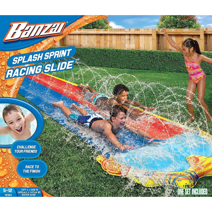 Гоночна гірка Banzai Splash Sprint, 488 см L x 147 см