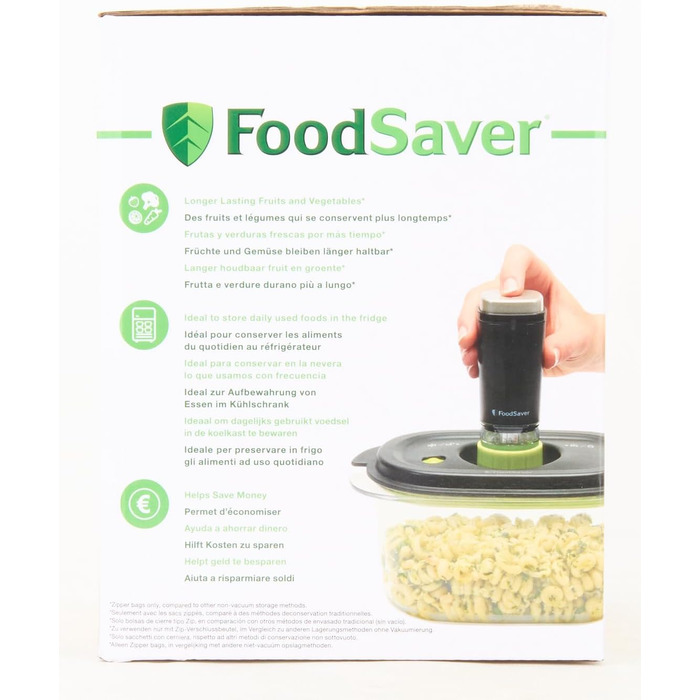 Акумуляторний ручний вакуумний пакувальник FoodSaver для запаювання харчових продуктів із зарядною станцією Міні вакуумний пакувальник з 1 контейнером для консервування та маринування та 5 вакуумними упаковувачами для зберігання свіжості VS1199 шт. Станда