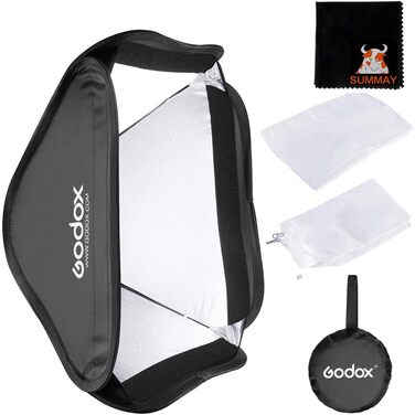 Складний софтбокс 60 см x 60 см Портативний софтбокс Bowens Stand Softbox для зйомки зі студійним спалахом камери (HS6060)