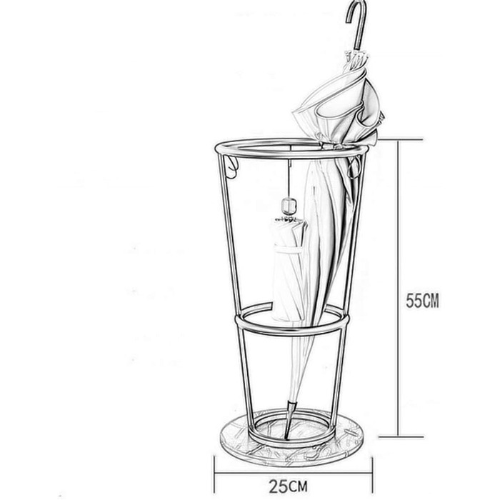 Підставка для парасольок для входу в будинок, передпокій Окремо стоячий тримач для зберігання палиць Сучасна підставка для парасольки з 6 гачками Кілька кольорів/білий