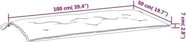 Подушка для садової лавки темно-коричнева 100x50x7 см Оксфорд Тканина,361572