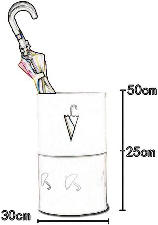 Підставка для парасольки, окремо стоячий металевий виріз, двошаровий домашній офіс з піддоном для крапель, чорна парасолька (колір Гауд, розмір B)