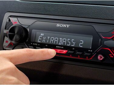 Автомобільна стереосистема Sony DSX-A410BT MP3 (подвійний Bluetooth, NFC, USB, порт AUX, підсвічування, 4 x 55 Вт, гучний зв'язок) (червоний, без Bluetooth, одинарний)