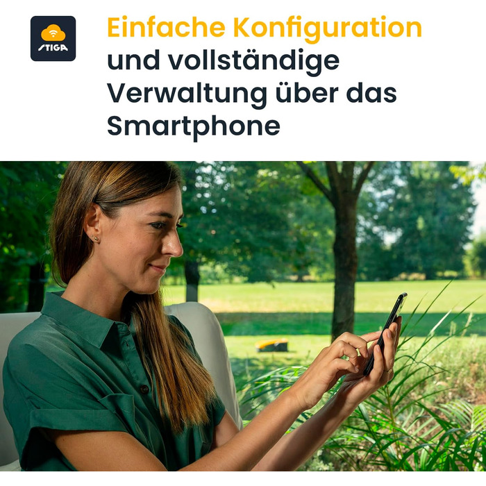 Газонокосарка-робот без обмежувального дроту, до 300 м, до 2 зон косіння, Інтелектуальний план косіння для точної навігації, Пакет даних протягом усього терміну служби, Планування через додаток STIGA ROBOT A300, 300