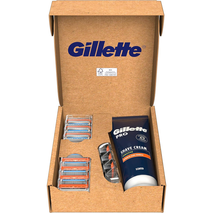 Леза для бритви Gillette Fusion 5, 18 змінних лез для мокрих бритв чоловічі з 5-кратним лезом, Зроблено в Німеччині (10 лез піна для гоління)