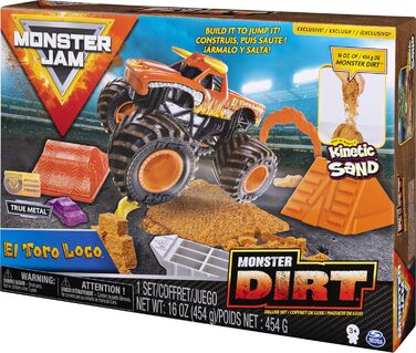 Набір Monster Jam, El Toro Loco Monster Dirt Deluxe, що включає 16 унцій бруду монстрів та офіційну литу вантажівку в масштабі 164