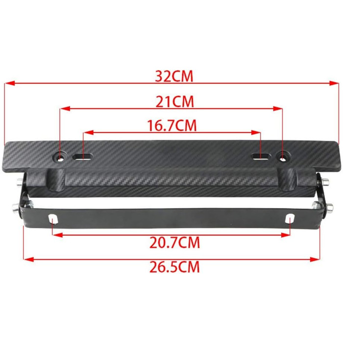 Тримач автомобільного номерного знака Ihreesy, регульований тримач номерного знака Універсальна рамка номерного знака з малюнком вуглецевого волокна Тримач номерного знака