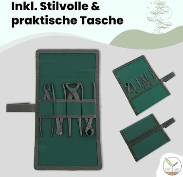 Професійний набір інструментів для бонсай з 4-х частин зі сталі з практичною сумкою для зберігання - Традиційний інструмент для бонсай ідеально підходить для дротів, гілок, бруньок і коренів Набір інструментів для бонсай