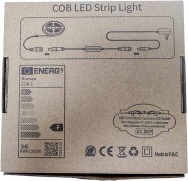 Світлодіодна стрічка uesen COB 5M теплий білий, світлодіодна стрічка з регулюванням яскравості 3000K, світлодіодна стрічка самоклеюча 24 В, світлодіодна стрічка водонепроникна CRI90, Світлодіодна стрічка з пультом дистанційного керування для телевізора Пр