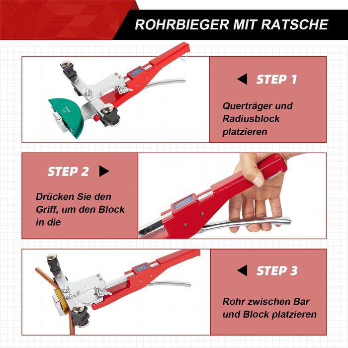 Трубозгинальний верстат для мідних труб і гальмівних магістралей ручний з різаком для труб Зачистка задирок для системи кондиціонування Плоскогубці Інструмент для згинання гальмівних магістралей 1/4'- 7/8 під кутом до 90 градусів