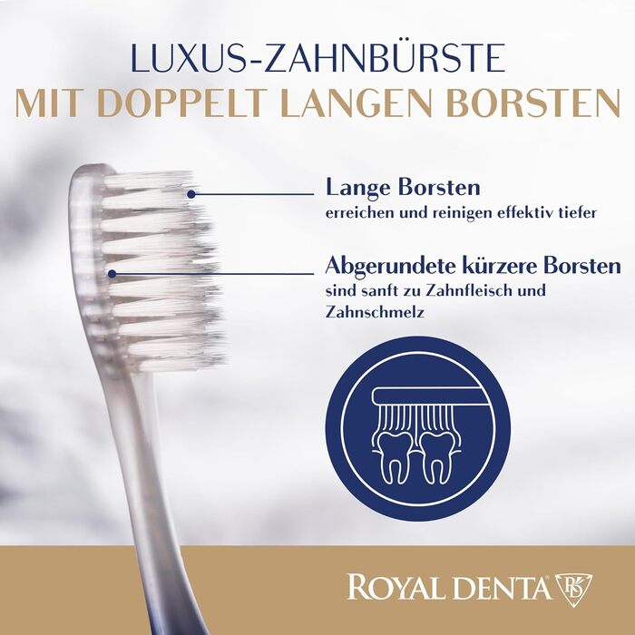 Зубні щітки Royal Denta Silver Medium 4 Pack - щетина подвійної довжини для чищення міжзубних проміжків, антибактеріальні частинки срібла, видалення зубного каменю, середньої сили, багатобарвна