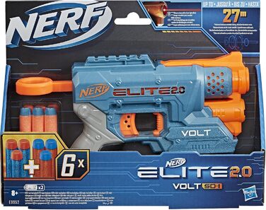 Бластер Hasbro Elite 2.0 Volt SD-1 - 6 дротиків Hasbro, світловий промінь мішені, сховище для 2 дротиків, 2 вставні рейки Tactical Rail, E9952, стандарт, стандарт