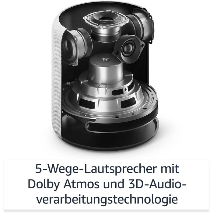 Останнє покоління) Найкращий звук, який коли-небудь пропонували наші розумні динаміки Wi-Fi та Bluetooth із Dolby Atmos, 3D-аудіо, концентратором розумного дому та Alexa Білий