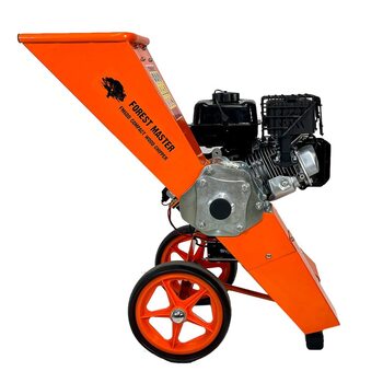 Бензиновий подрібнювач деревини Forest Master Compact FM6DD-MUL 6HP Подрібнювач Мульчувач Для всіх садових відходів, самозавантажувальний Подрібнює деревину до 50 мм