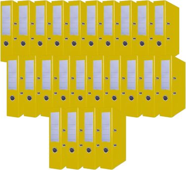 ПРОДУКЦІЯ OFFICER PRODUCTS папка з 24 упаковок DIN A4/50 мм/папір картон/пластикова обкладинка PP Папка з прорізом офісна папка картонна папка папка з файлами металева захисна плівка (A4/ 75 мм, жовта)