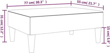 Підставка для ніг з імітації шкіри, сіра, 77 x 55 x 31 см, 379563