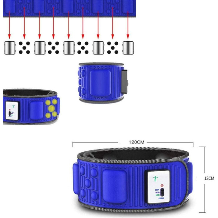 Масажний пояс для талії, електричний пояс для схуднення, професійний вібраційний пояс для тіла, масажер для живота, пояс для спалювання жиру, спалювач жиру на животі, синій