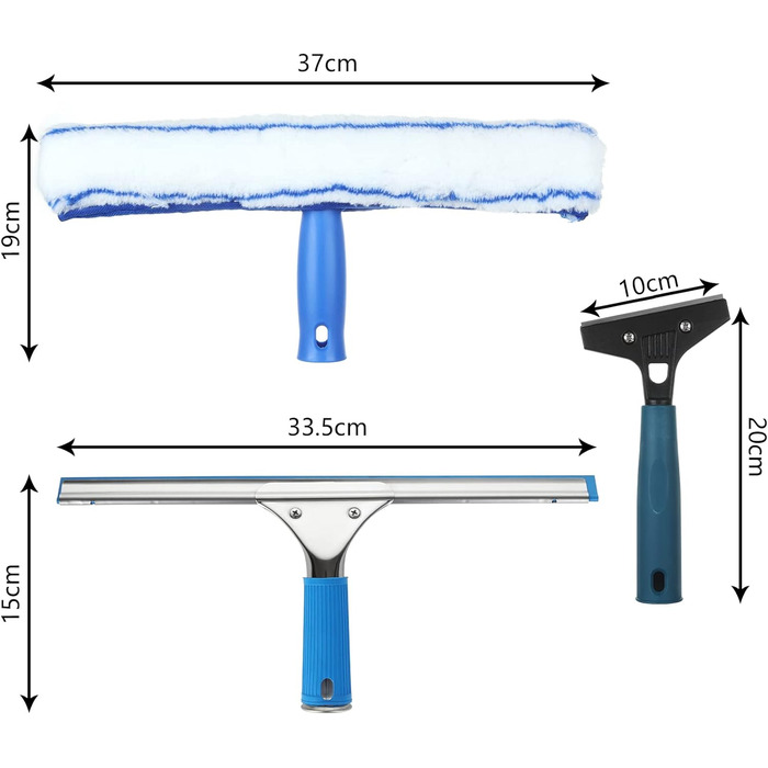Набір для миття вікон VIDETOL, склоочисник та склоочисник з мікрофібри, професійний набір для миття вікон, набір для миття вікон для чистих вікон спальні та автомобільного дзеркала заднього виду