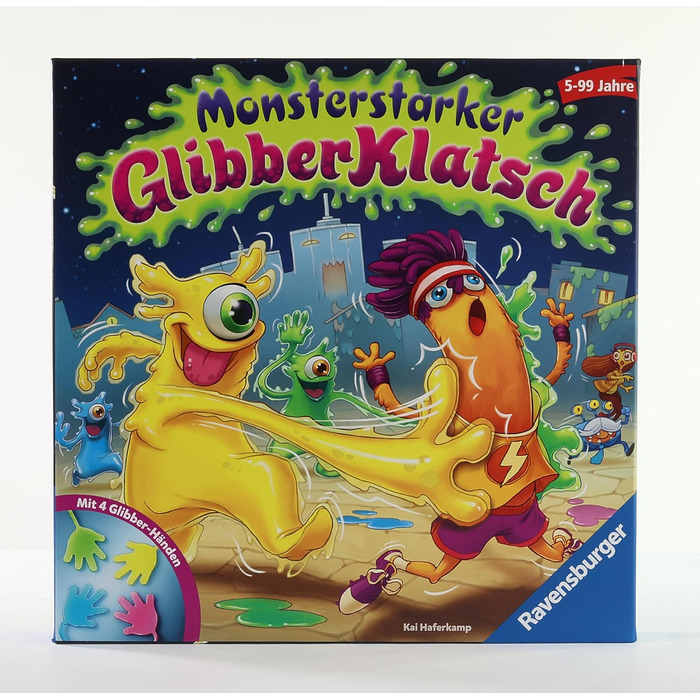 Дитяча гра Ravensburger Monsterstarker Glibber-Klatsch, салонна та сімейна гра, для дітей та дорослих, для 2-4 гравців, від 5 років Monsterstarker Glibberklatsch