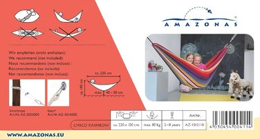 Барвистий дитячий гамак Chico Rainbow 2-8 років до 80 кг в кольорах веселки одномісний