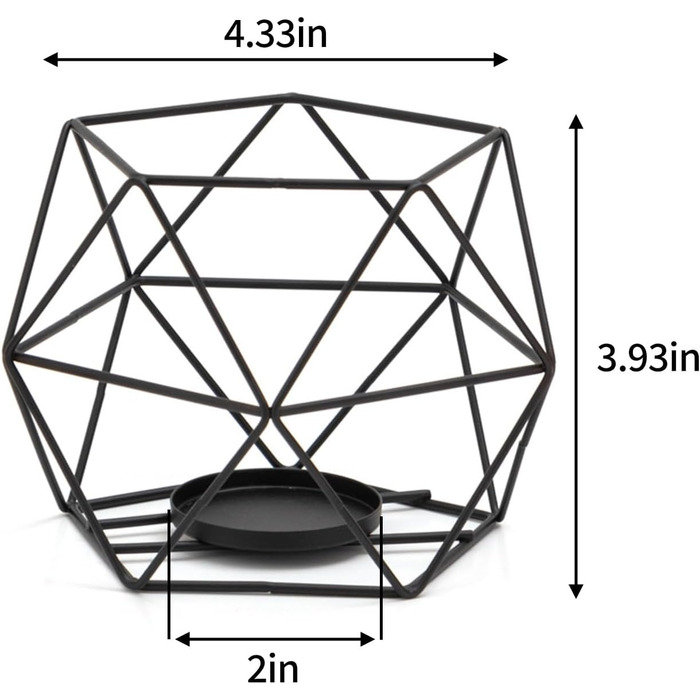 ИПідсвічник чорний метал, підсвічник чорний, підсвічник чорний, підсвічник металевий, контейнер для ароматичної лампи, часто використовується в спальнях, прикраса весільного столу, 2 шт.