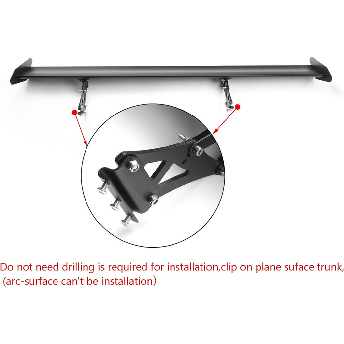 Задній спойлер Автомобільний Крило Універсальний, Алюмінієвий Спойлер Хетчбек Крило Регульоване заднє крило Спойлер GT Гоночне крило Спойлер Задній спойлер, чорний