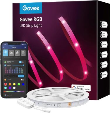 Світлодіодна стрічка Govee Розумна світлодіодна стрічка RGB WiFi, String Lights, Band, App Control, Wi-Fi за допомогою Alexa та Google Assistant, Музична синхронізація, зміна кольору, Прикраса своїми руками для спальні, кухні, вітальні (30M)