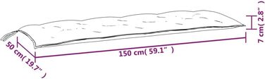 Подушка для садової лавки 2 шт., Подушка для лавки на відкритому повітрі, подушка для садової лавки, подушка для сидіння подушка для спинки, кремово-біла тканина Оксфорд 150см